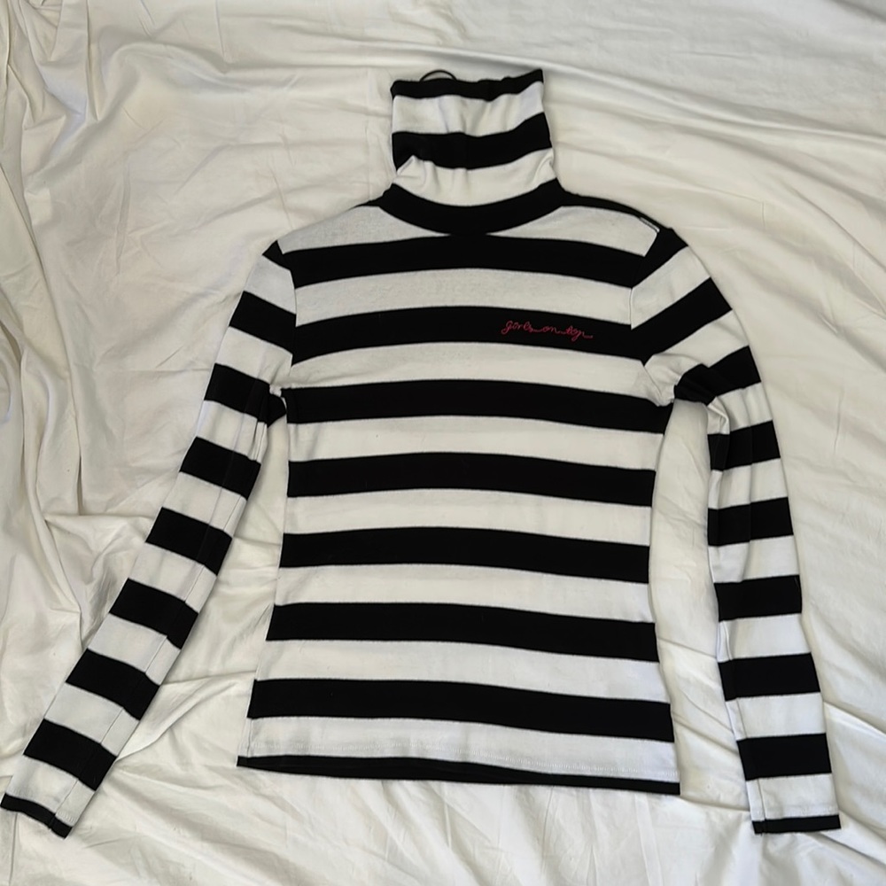 GANNI Striped Turtleneck “girls on top”